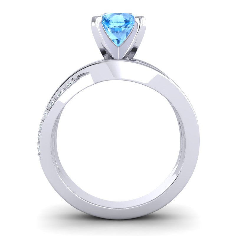 Swiss Blue Topaz and Diamond