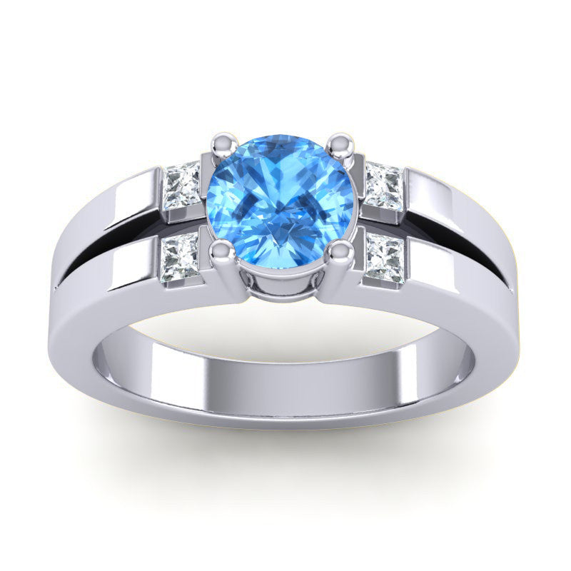 Swiss Blue Topaz and Diamond