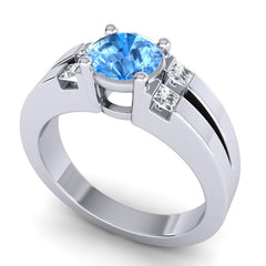 Swiss Blue Topaz and Diamond