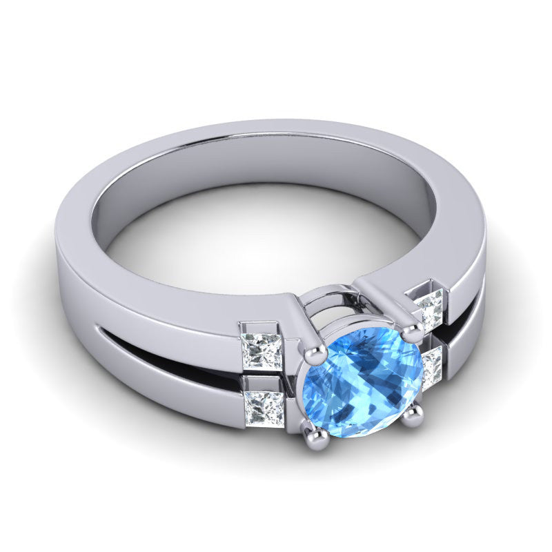 Swiss Blue Topaz and Diamond
