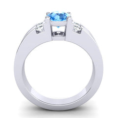 Swiss Blue Topaz and Diamond