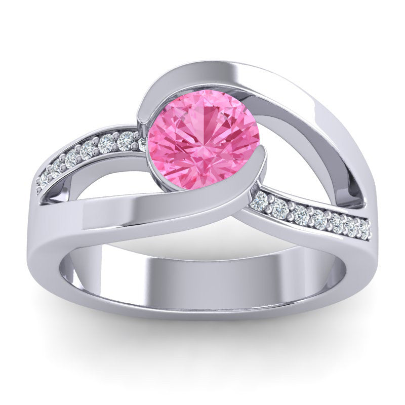Pink Tourmaline and Diamond