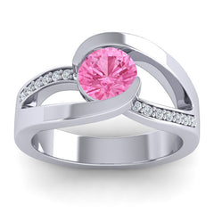 Pink Tourmaline and Diamond