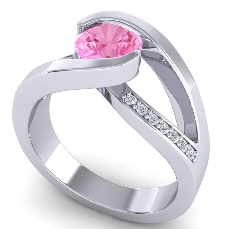 Pink Tourmaline and Diamond