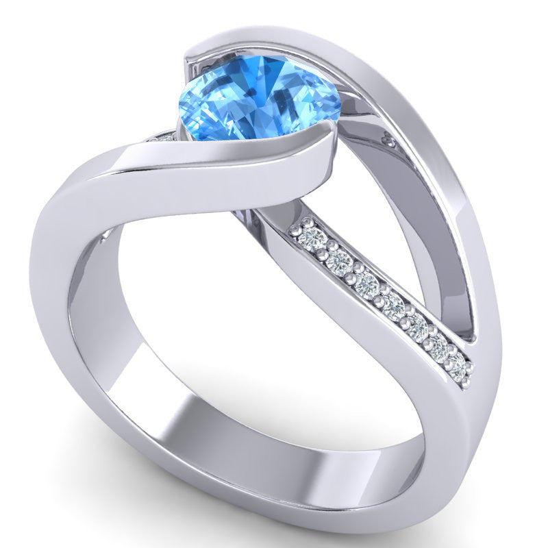 Swiss Blue Topaz and Diamond