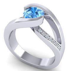 Swiss Blue Topaz and Diamond