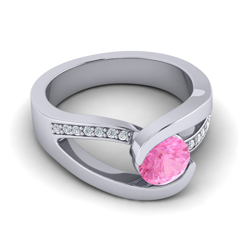 Pink Tourmaline and Diamond