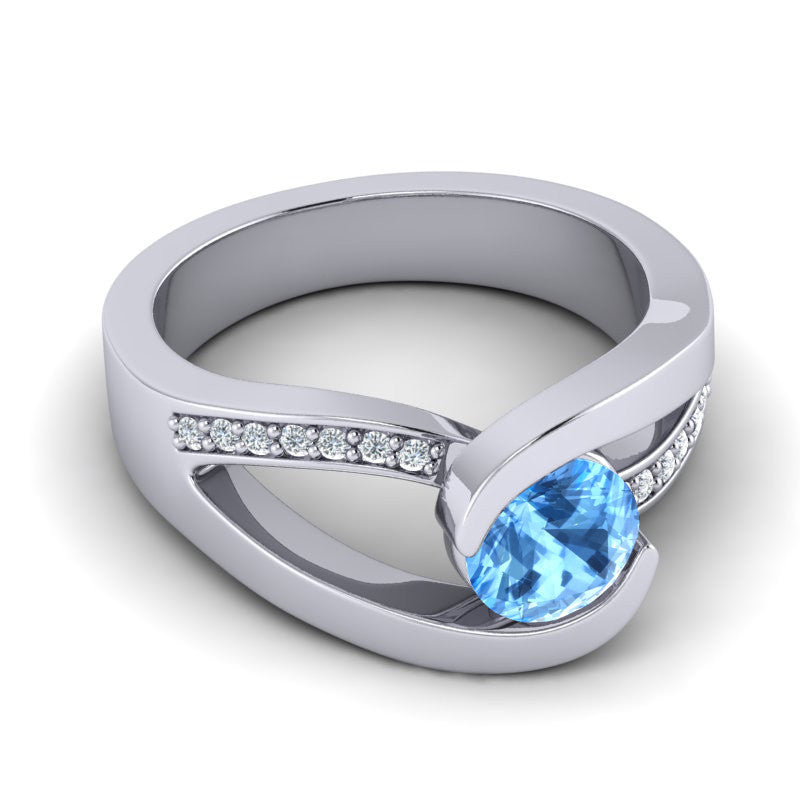 Swiss Blue Topaz and Diamond