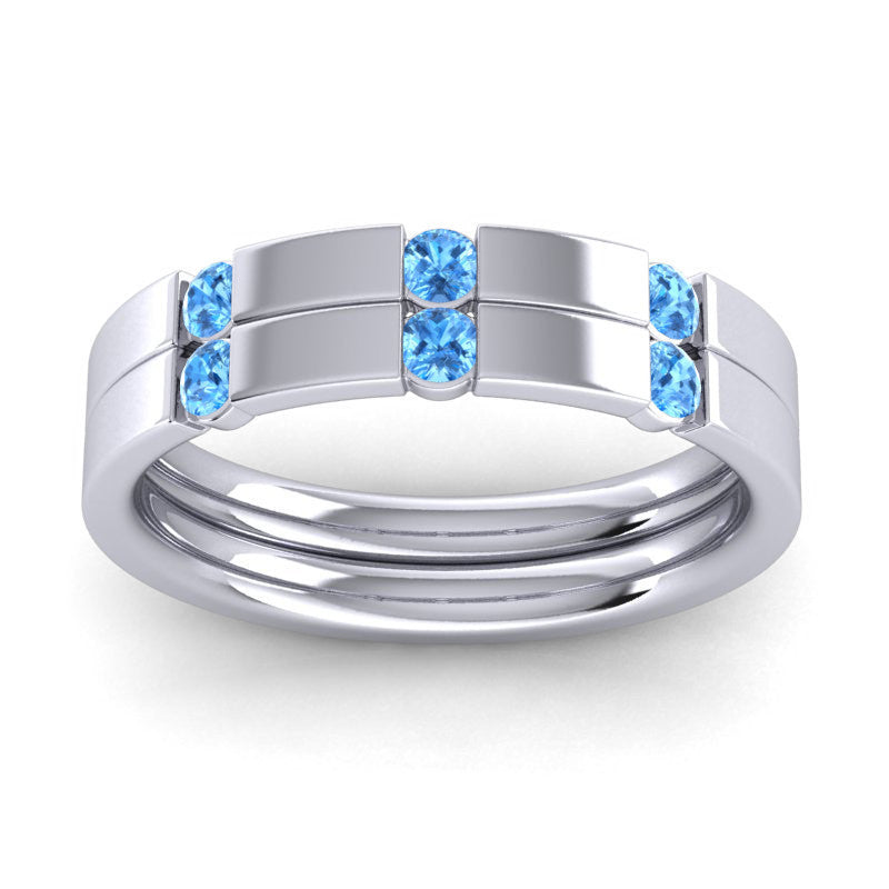 Swiss Blue Topaz Band