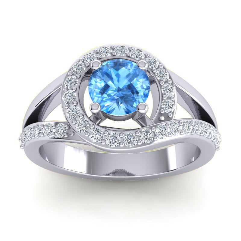 Swiss Blue Topaz and Diamond