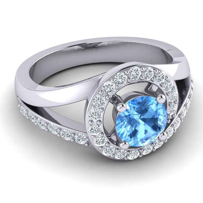 Swiss Blue Topaz and Diamond
