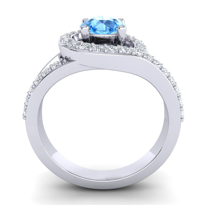 Swiss Blue Topaz and Diamond