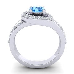 Swiss Blue Topaz and Diamond