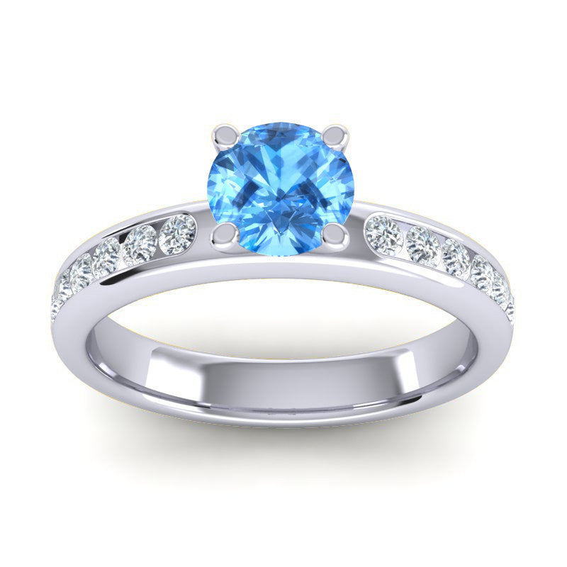 Swiss Blue Topaz and Diamond