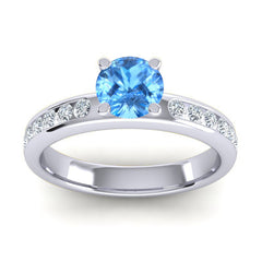 Swiss Blue Topaz and Diamond