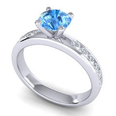 Swiss Blue Topaz and Diamond