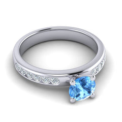 Swiss Blue Topaz and Diamond