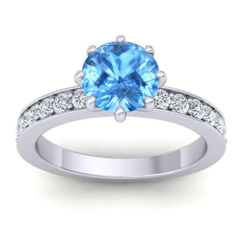 Swiss Blue Topaz and Diamond
