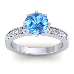 Swiss Blue Topaz and Diamond