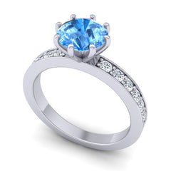 Swiss Blue Topaz and Diamond