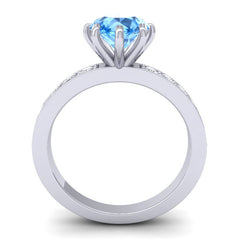 Swiss Blue Topaz and Diamond
