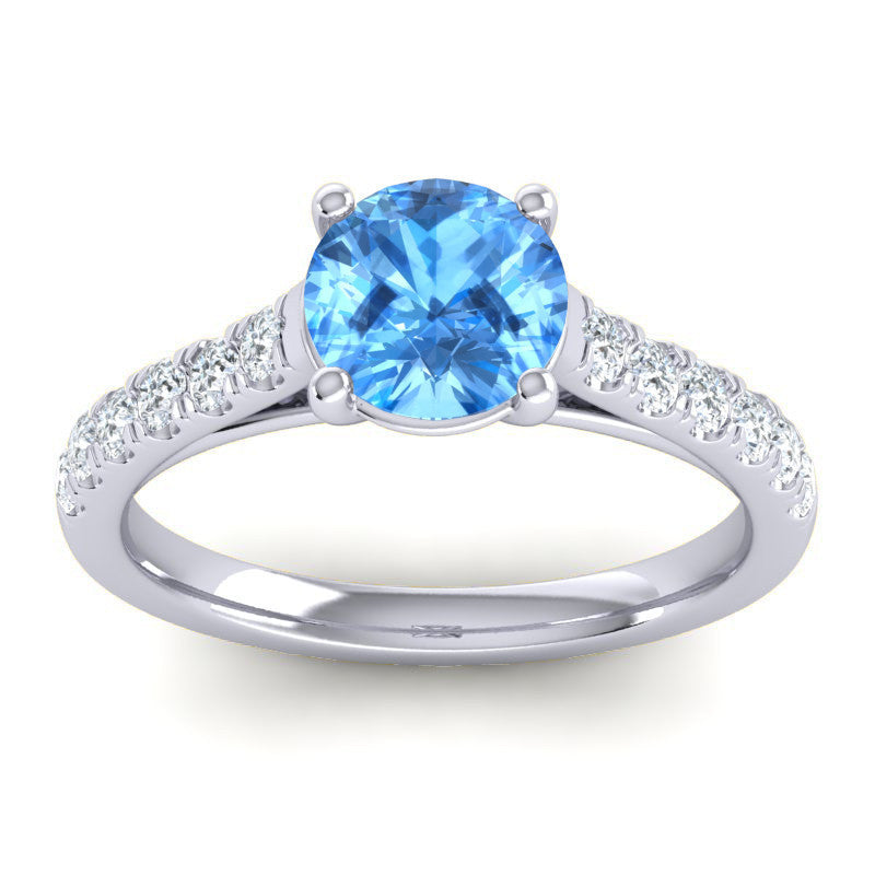 Swiss Blue Topaz and Diamond