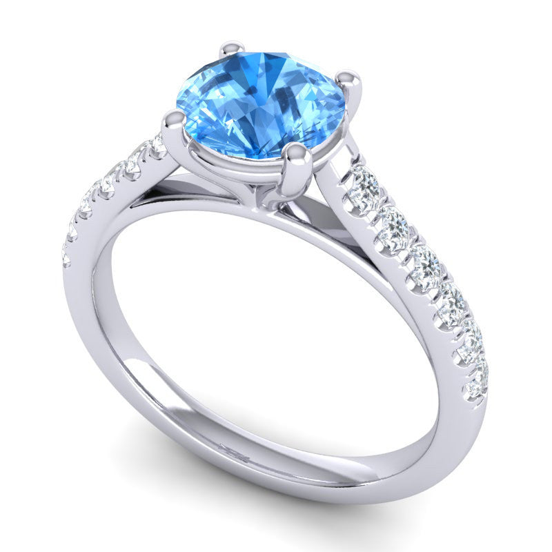 Swiss Blue Topaz and Diamond