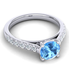 Swiss Blue Topaz and Diamond