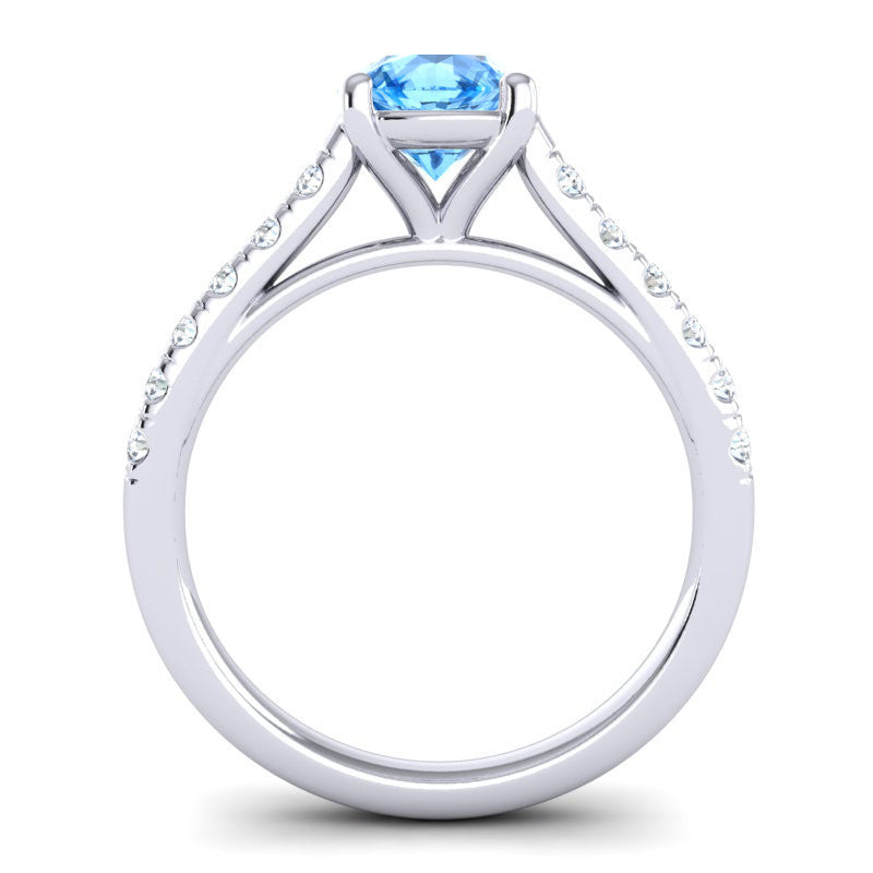 Swiss Blue Topaz and Diamond