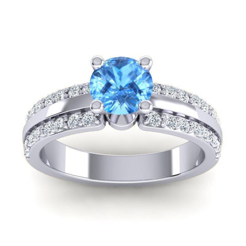 Swiss Blue Topaz and Diamond