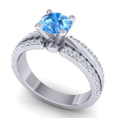 Swiss Blue Topaz and Diamond