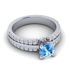 Swiss Blue Topaz and Diamond