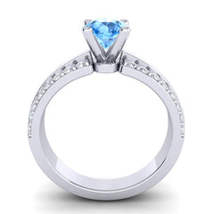 Swiss Blue Topaz and Diamond