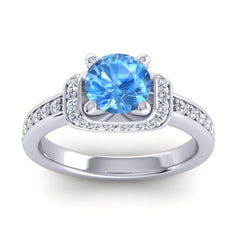 Swiss Blue Topaz and Diamond
