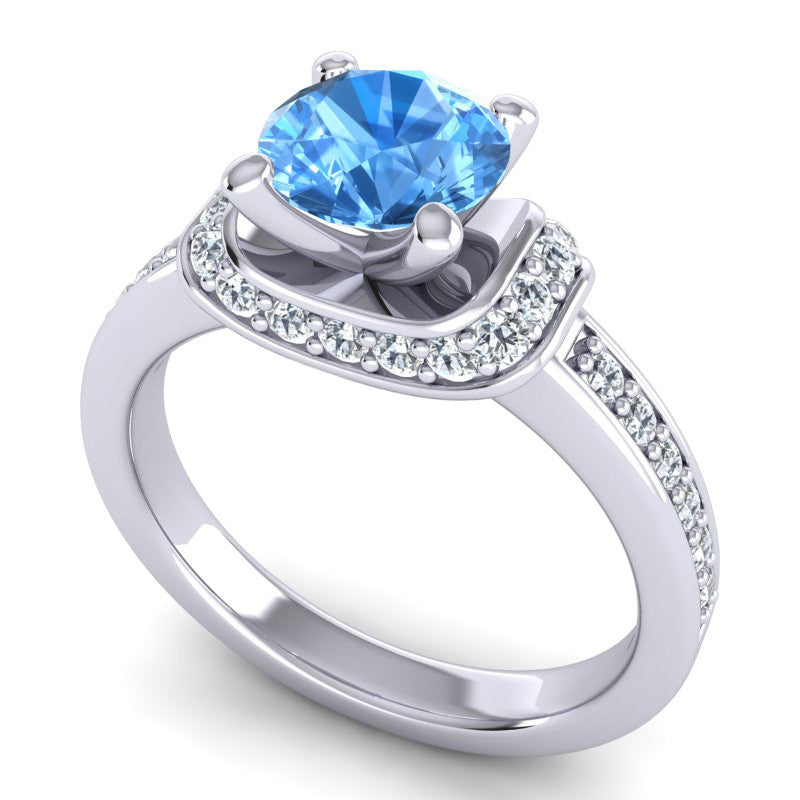 Swiss Blue Topaz and Diamond