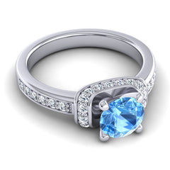 Swiss Blue Topaz and Diamond
