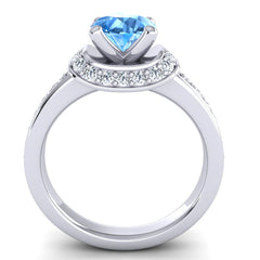 Swiss Blue Topaz and Diamond
