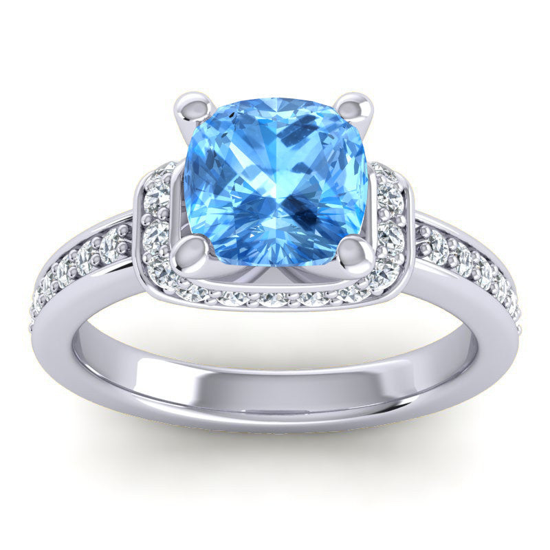 Swiss Blue Topaz and Diamond