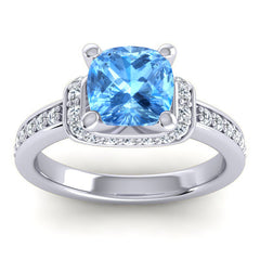 Swiss Blue Topaz and Diamond