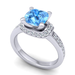 Swiss Blue Topaz and Diamond