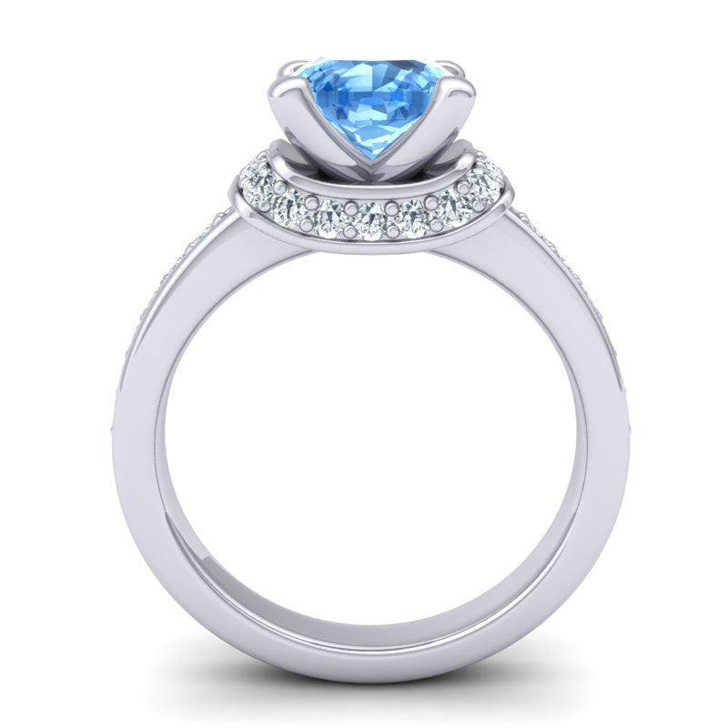 Swiss Blue Topaz and Diamond
