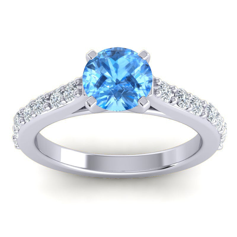 Swiss Blue Topaz and Diamond
