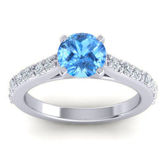 Swiss Blue Topaz and Diamond
