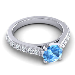Swiss Blue Topaz and Diamond