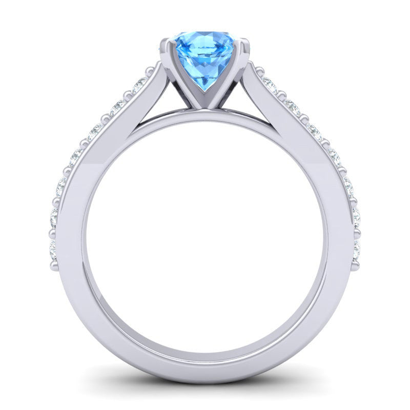 Swiss Blue Topaz and Diamond