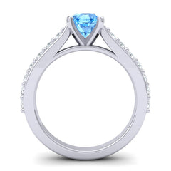 Swiss Blue Topaz and Diamond