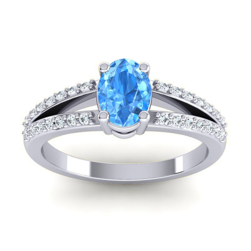Swiss Blue Topaz and Diamond