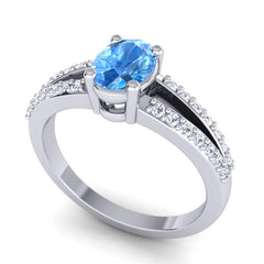 Swiss Blue Topaz and Diamond