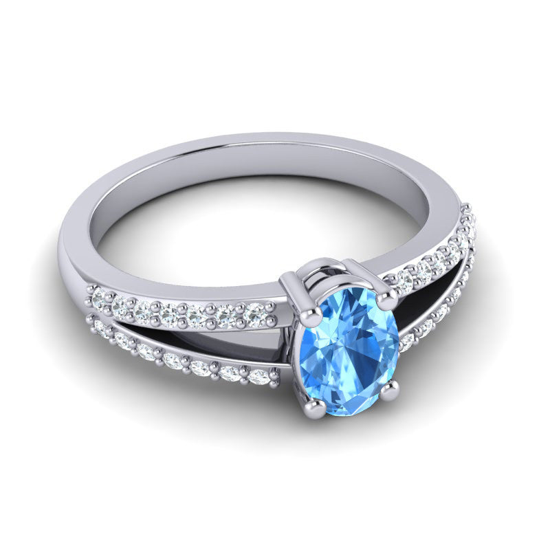 Swiss Blue Topaz and Diamond