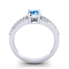 Swiss Blue Topaz and Diamond
